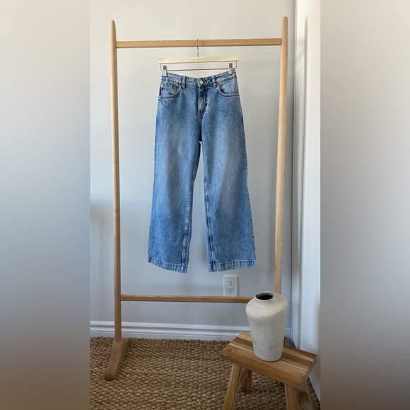 Mango Cropped Wide Leg Jeans - Picture 1 of 5